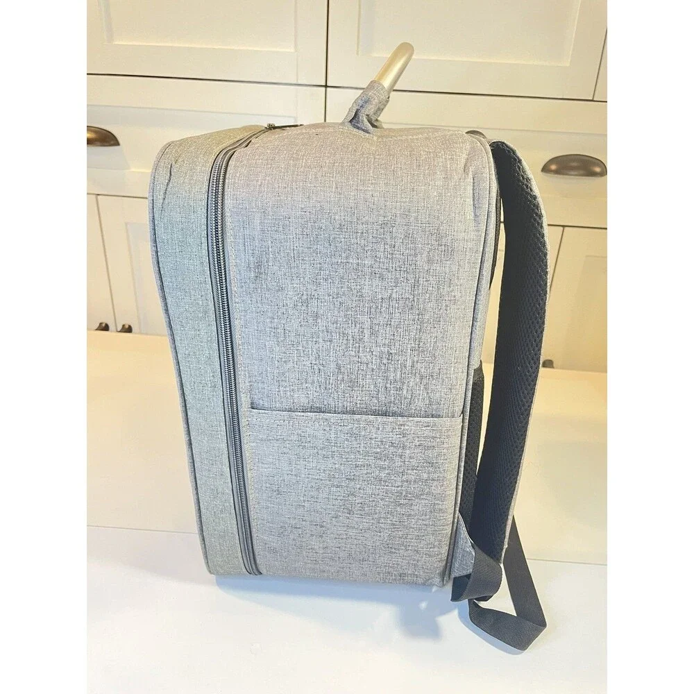 DJI Phantom Drone Backpack Case Soft Lightweight Full Zip Gray Metal Handle